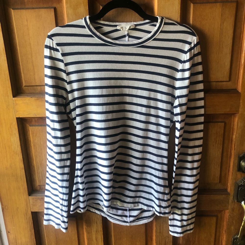 A.L.C. Long sleeved blue & white tee, Sz M